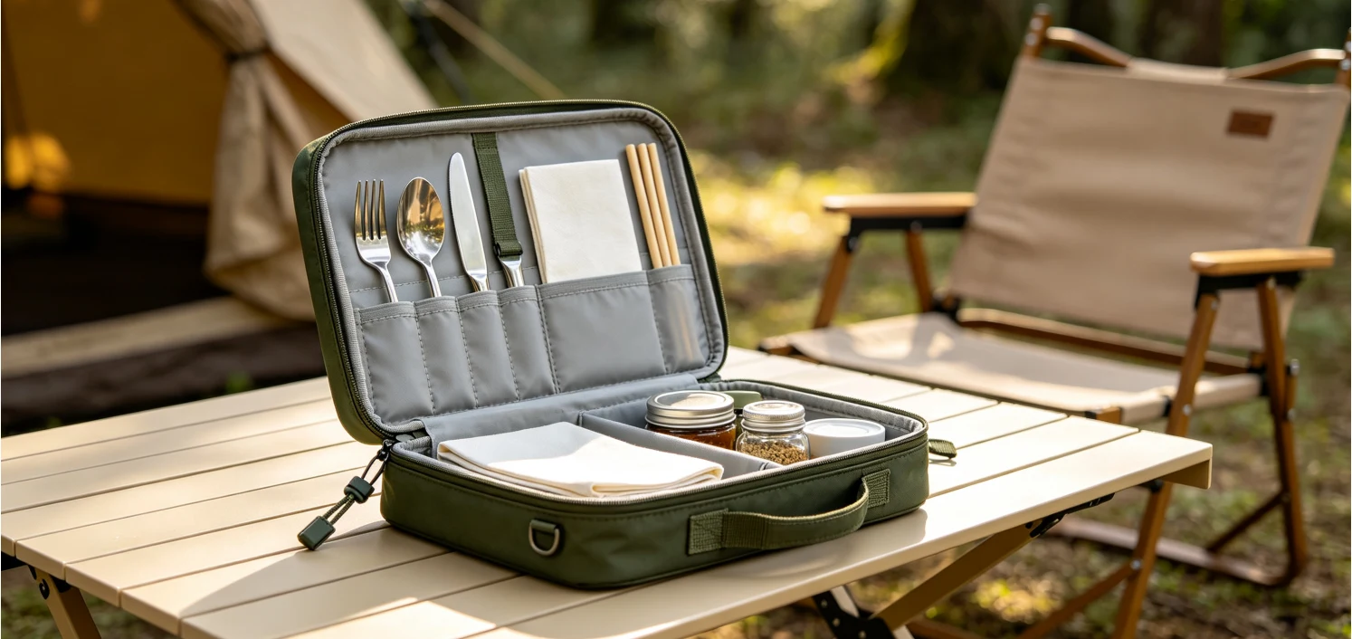Premium Travel Cutlery Pouches – Water-Resistant Durable Utensil Case for Outdoor